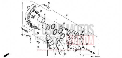 FRONT BRAKE CALIPER VT600CP de 1993